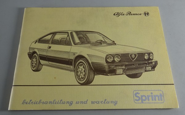 Betriebsanleitung / Handbuch & Wartung Alfa Romeo Sprint Stand 02/1983