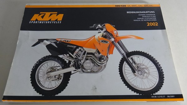 Betriebsanleitung / Handbuch KTM 400 / 520 SX, MXC, EXC Racing Stand 2002