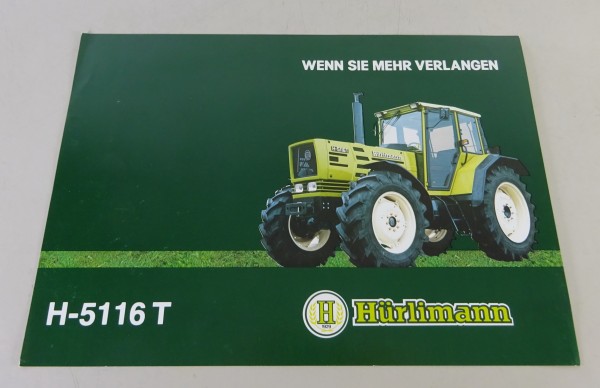 Prospektblatt / Datenblatt Hürlimann Traktor H-5116 Turbo - 110 PS Stand 05/1986