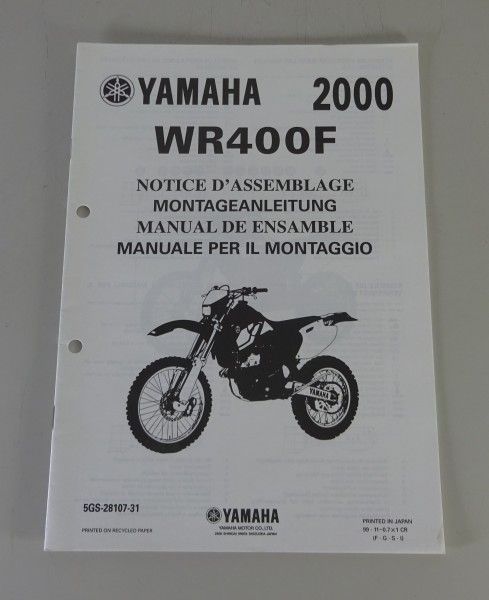 Montageanleitung / Notice D´Assemblage Yamaha WR 400 F von 2000