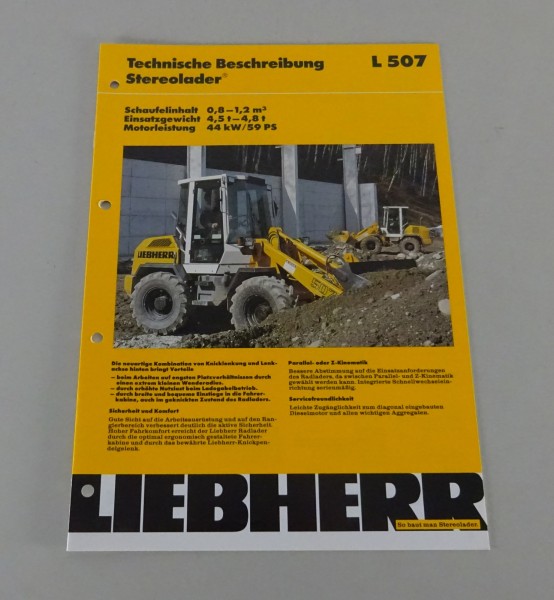 Prospekt / Broschüre Liebherr Radlader L 507 Technische Daten Stand 03/1995