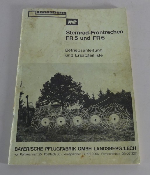 Betriebsanleitung / Teilekatalog Bayerische Pflugfabrik Sternrad-Frontrechen