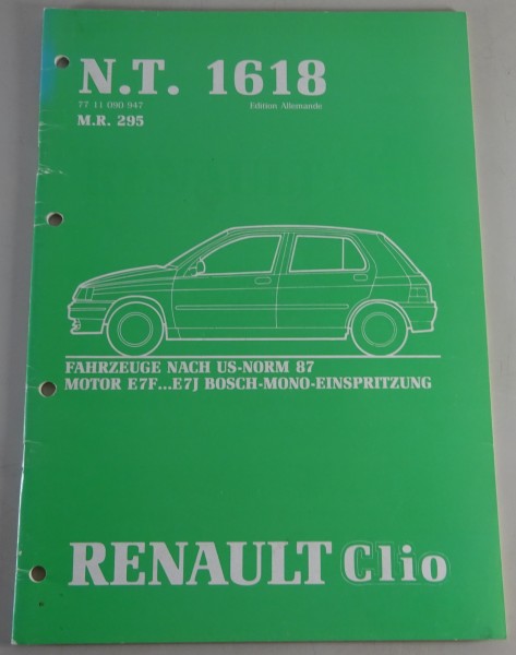 Werkstatthandbuch / Reparaturanleitung Renault Clio Bosch Mono-Einspritzung 1990