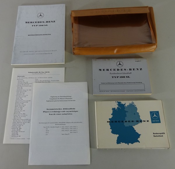 Bordmappe mit Betriebsanleitung Mercedes-Benz Typ 190 SL R121 Stand 09/1958
