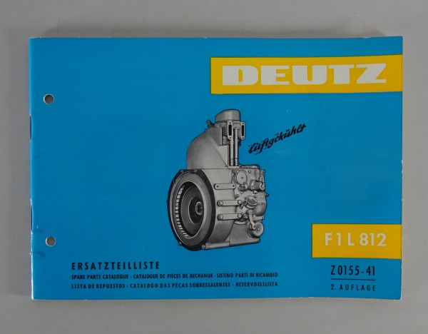 Teilekatalog / Ersatzteilliste Deutz Motor F1L 812 Stand 01/1964