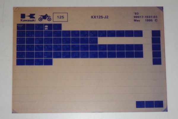 Microfich Ersatzteilkatalog Kawasaki KX 125 J2 Model 1993 Stand 05/95