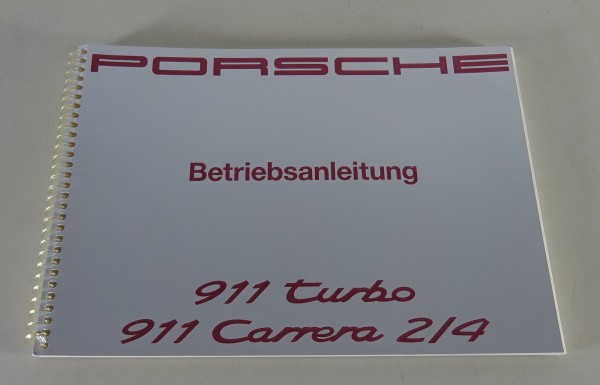 Betriebsanleitung Porsche 911 Typ 964 Carrera 2/4 und 911 Turbo MJ 1992 Original