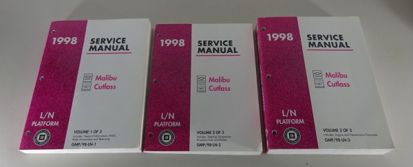 Workshop Manual 3 Volumes Chevrolet Malibu / Oldsmobile Cutlass from 1998