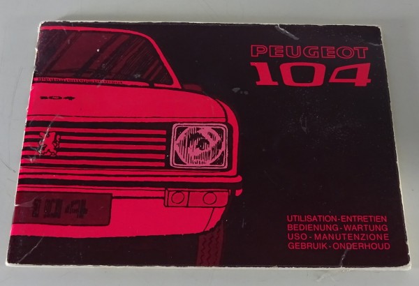 Betriebsanleitung / Handbuch Peugeot 104 von 09/1974