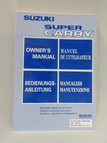 Betriebsanleitung / Owner's Manual Suzuki Super Carry SK410V / SK410VT von 1994