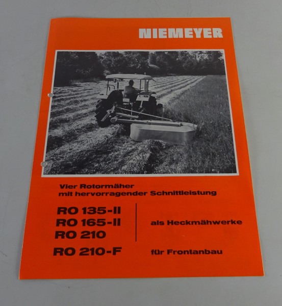 Prospekt / Broschüre Niemeyer Rotormäher RO 135 - ll / 165 - ll / 210 / 210 - F