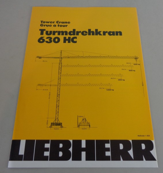 Datenblatt / Technische Beschreibung Liebherr Turmdrehkran 630 HC von 03/1987