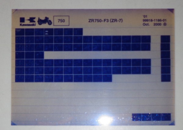 Microfich Ersatzteilkatalog Kawasaki ZR 7 ZR 750 F3 Model 2001 Stand 10/00