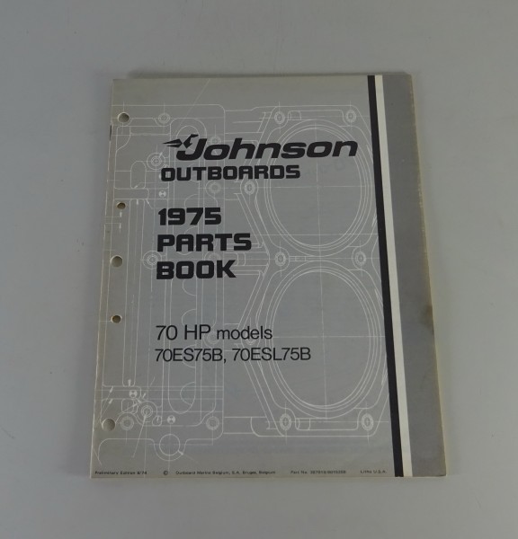 Teilekatalog OMC Johnson Outboards 70 PS Models Stand 08/1974