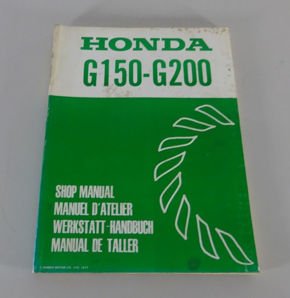 Werkstatthandbuch / Workshop Manual Honda Generator G 150 / 200 Stand 1977