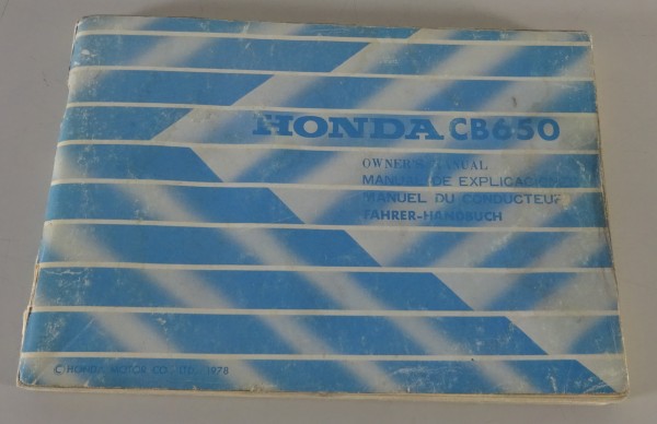 Betriebsanleitung / Owner´s Manual Honda CB 650 Stand 1978