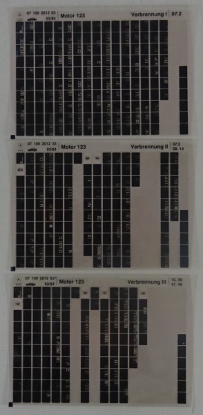 Microfich Teilekatalog Mercedes-Benz Motor M 123 Verbrennung I - III 06/1988