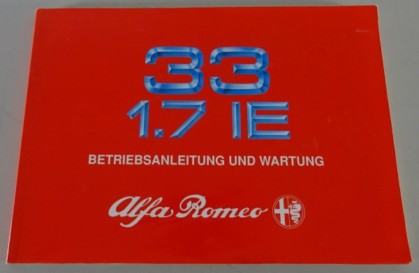 Betriebsanleitung / Handbuch Alfa Romeo 33 1.7 IE + 4x4 Stand 12/1989