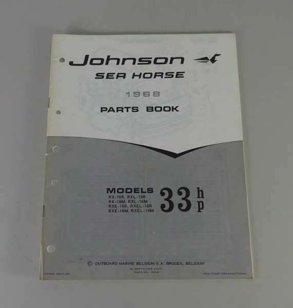 Teilekatalog OMC Johnson Outboards / Außenborder 33 PS Models Stand 1968
