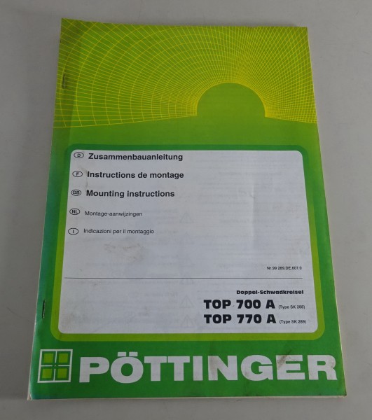 Montageanleitung Pöttinger Doppel-Schwadkreisel TOP 700A/770A