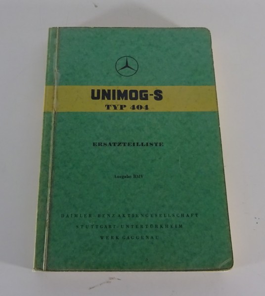 Teilekatalog Mercedes-Benz Unimog-S 404 mit M180 Motor Stand 10/1956