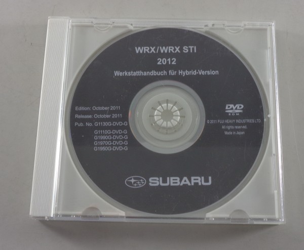 Werkstatthandbuch auf DVD Subaru Impreza WRX / WRX STI Hybrid - Version 2012