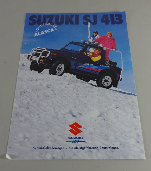 Prospektblatt / Broschüre Suzuki SJ 413 Sondermodell Alasaca Stand 1987