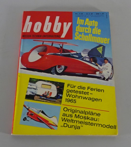 Hobby Magazin Heft Nr. 05 / 1965 Wohnwagen & Weltmeistermodell Dunja
