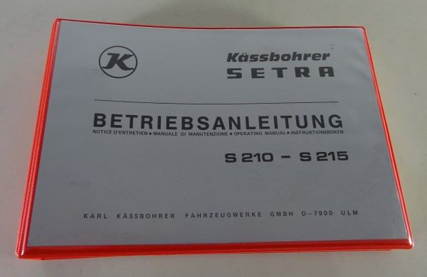 Betriebsanleitung / Handbuch Kässbohrer Setra S 210 / S 215 Stand 12/1987