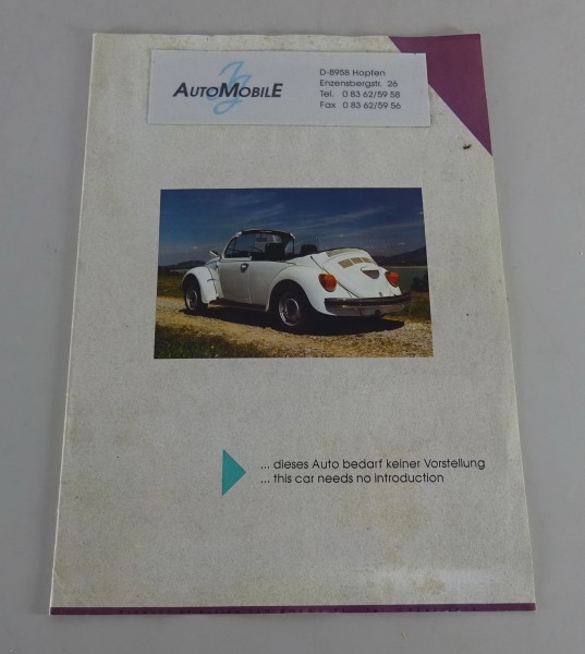 Prospekt / Broschüre VW Käfer Umbau Josephi Stand 1991