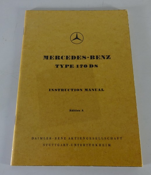 Owner´s Manual / Handbook Mercedes-Benz W191 170 DS Diesel from 07/1952