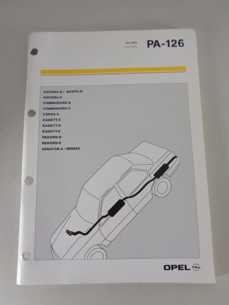 Teilekatalog / Ersatzteilliste PA 126 Opel Auspuffanlagen Stand 06/1993