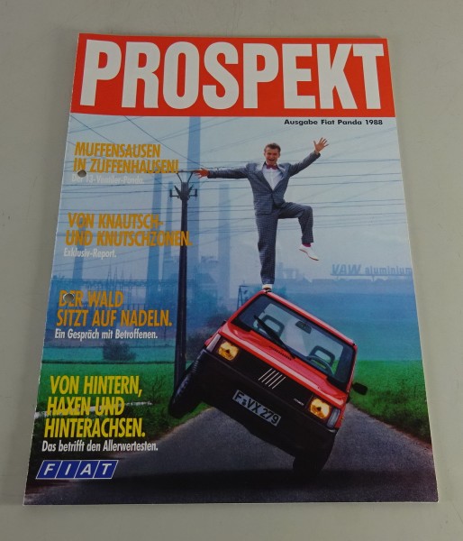 Prospekt / Broschüre Fiat Panda 750 + 1000 Stand 1988