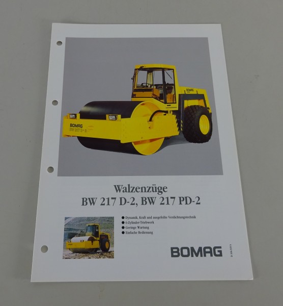 Prospekt / Broschüre Bomag Walzenzüge BW 217 D-2 / 217 PD-2 Stand 08/1991