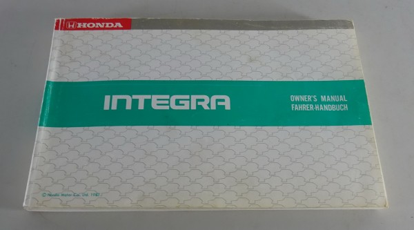 Betriebsanleitung / Owner' s Manual / Handbook Honda Integra Typ AV Stand 1987