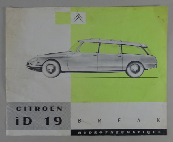 Prospektblatt / Broschüre Citroen ID 19 Break von 10/1959 auf französisch