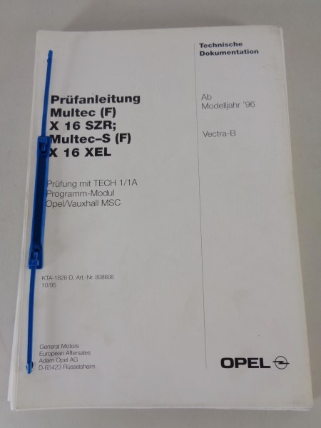 Werkstatthandbuch Prüfanleitung Opel Vectra B Multec Einspritzanlage ab 1996