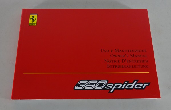 Betriebsanleitung / Handbuch Ferrari 360 Spider Cabriolet Stand 03/2004