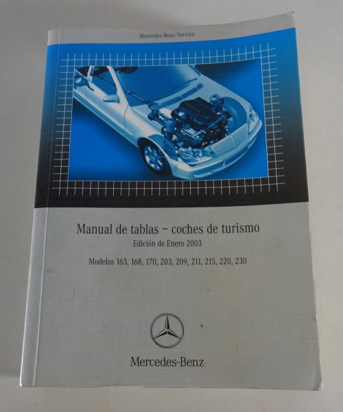 Manual de tablas Mercedes Benz 163 168 170 203 209 211 215 220 230 dede 01/2003