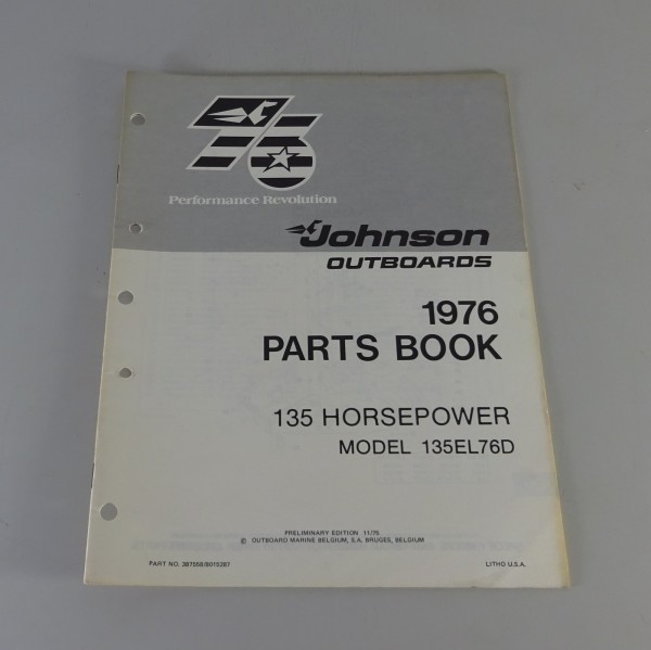 Teilekatalog OMC Johnson 135 PS Models Stand 11/1975