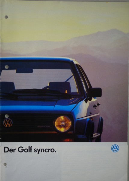 Prospekt / Broschüre VW Golf II Syncro Stand 06/1986