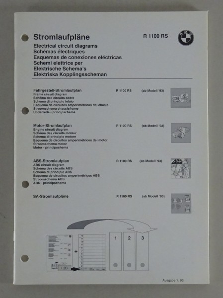 Werkstatthandbuch Stromlaufpläne BMW R 1100 RS von 01/1993