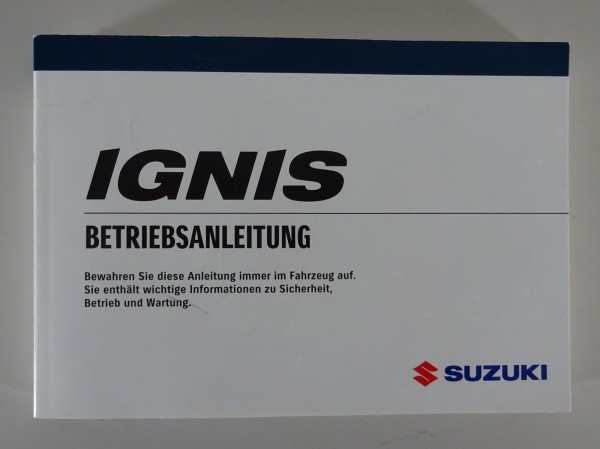 Betriebsanleitung / Handbuch Suzuki Ignis 3. Generation Stand 10/2022