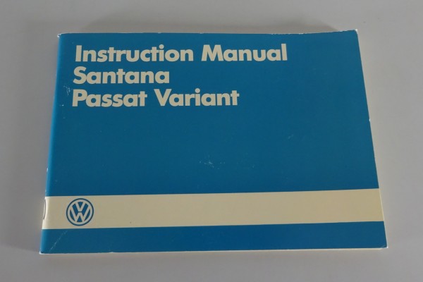 Owner's Manual / Handbook VW Santana / Passat Variant B2 Typ 32b from 07/1985