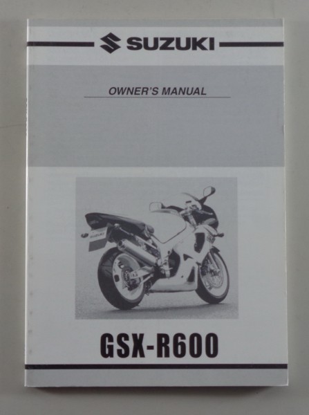 Owner's Manual / Handbook Suzuki GSX - R 600 from 08/2000