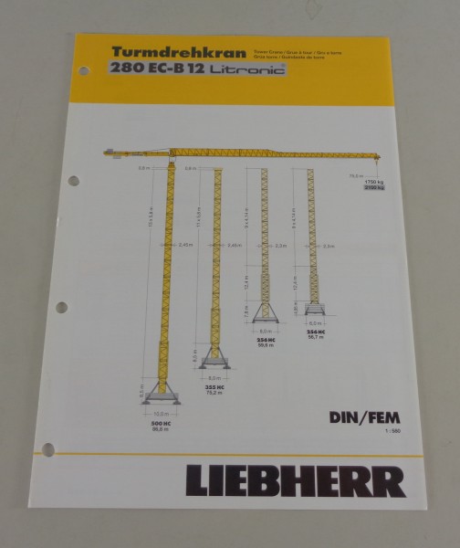 Datenblatt Liebherr Turmdrehkran 280 EC-B 12 Litronic von 05/2004