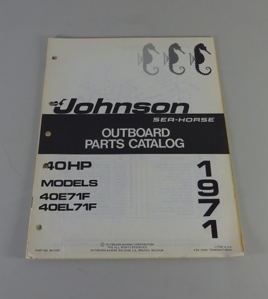 Teilekatalog OMC Johnson Outboards 40 PS Models Stand '1971