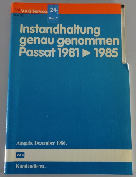 Werkstatthandbuch Instandhaltung genau genommen VW Passat B2 / 32b 1981 - 1985