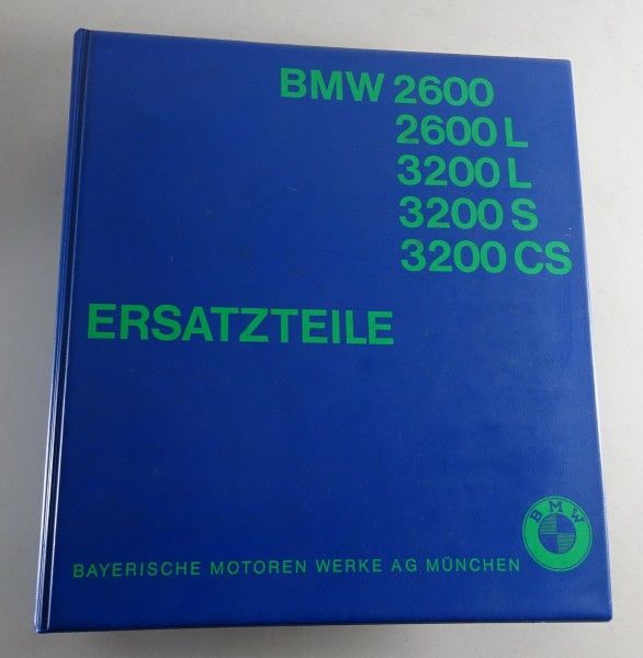 Teilekatalog / Ersatzteilliste BMW Barockengel 2600 / 3200 + 3200 CS Bertone V8