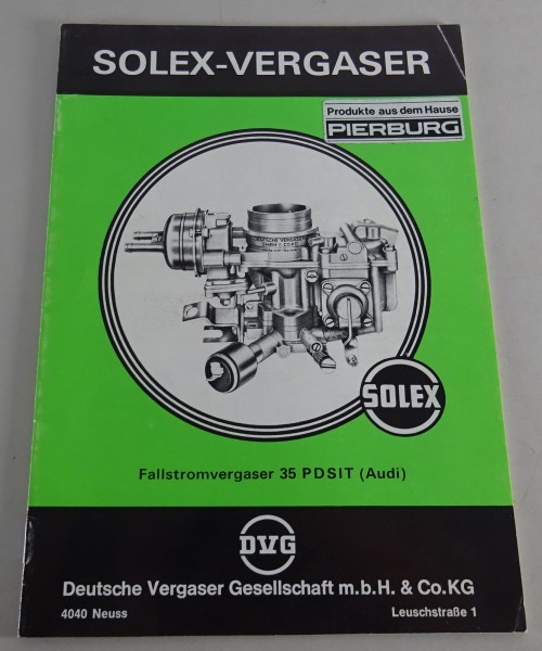 Handbuch Solex Fallstromvergaser 35 PDSIT (Audi) Stand 06/1979